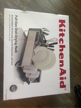 KitchenAid Stainless Steel and Black Full-Size Dish Drying Rack